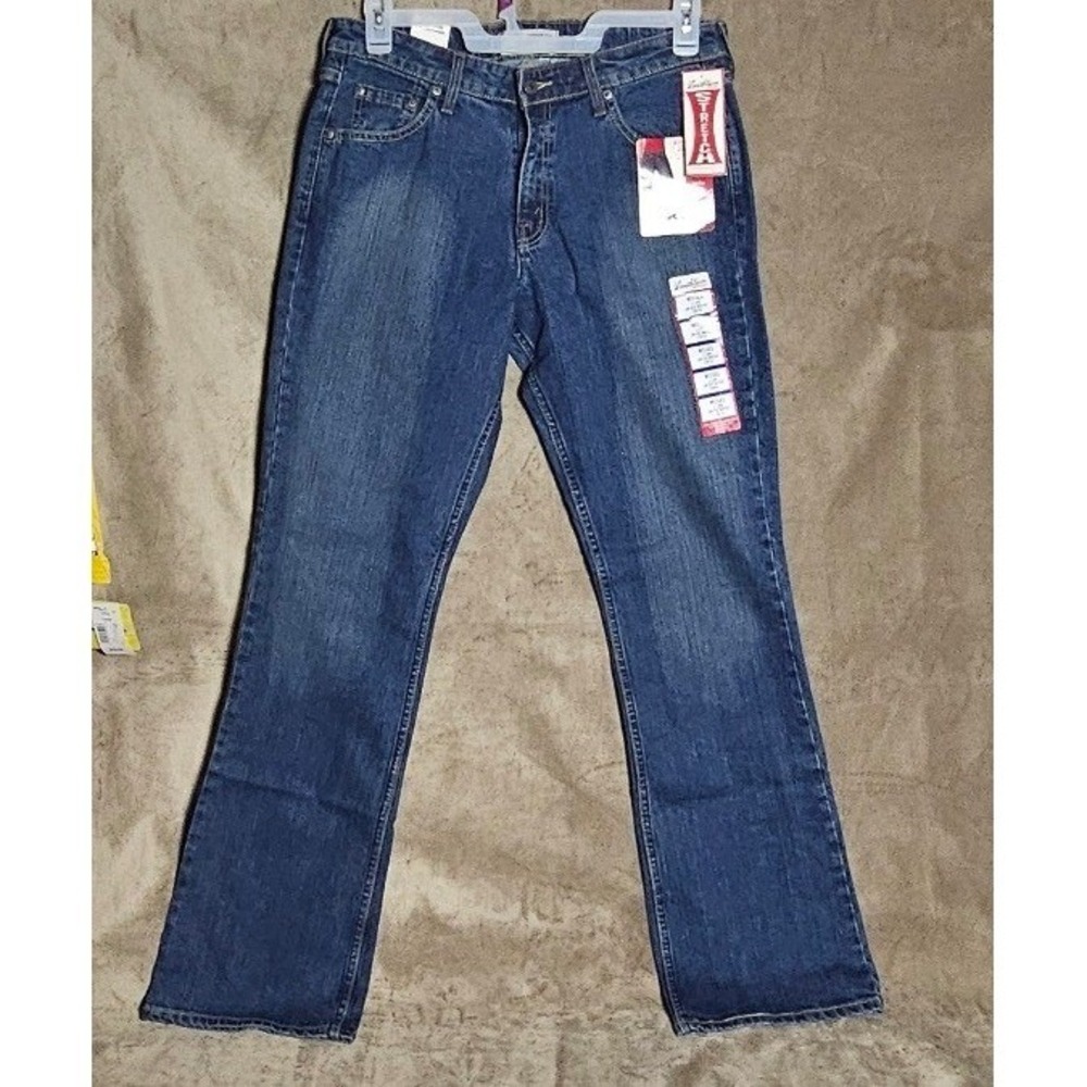 Levi Strauss Signature Womens 12‎ Long Low Rise Slim Bootcut Stretch Jeans Blue